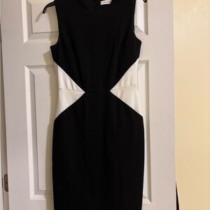 Calvin Klein Black and White Midi Dress